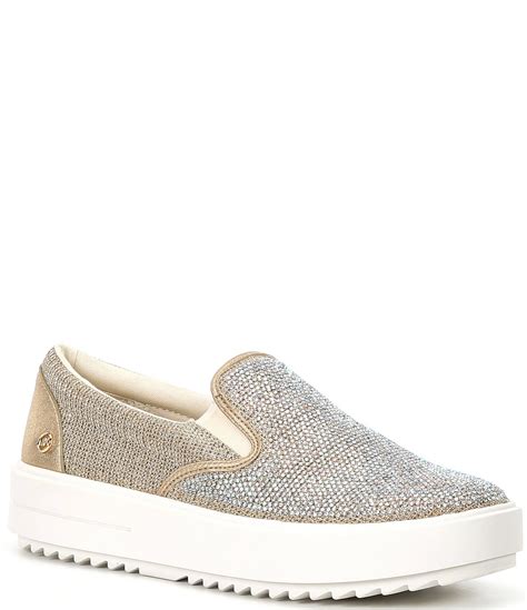 michael kors black rhinestone sneakers|michael kors slip on sneakers.